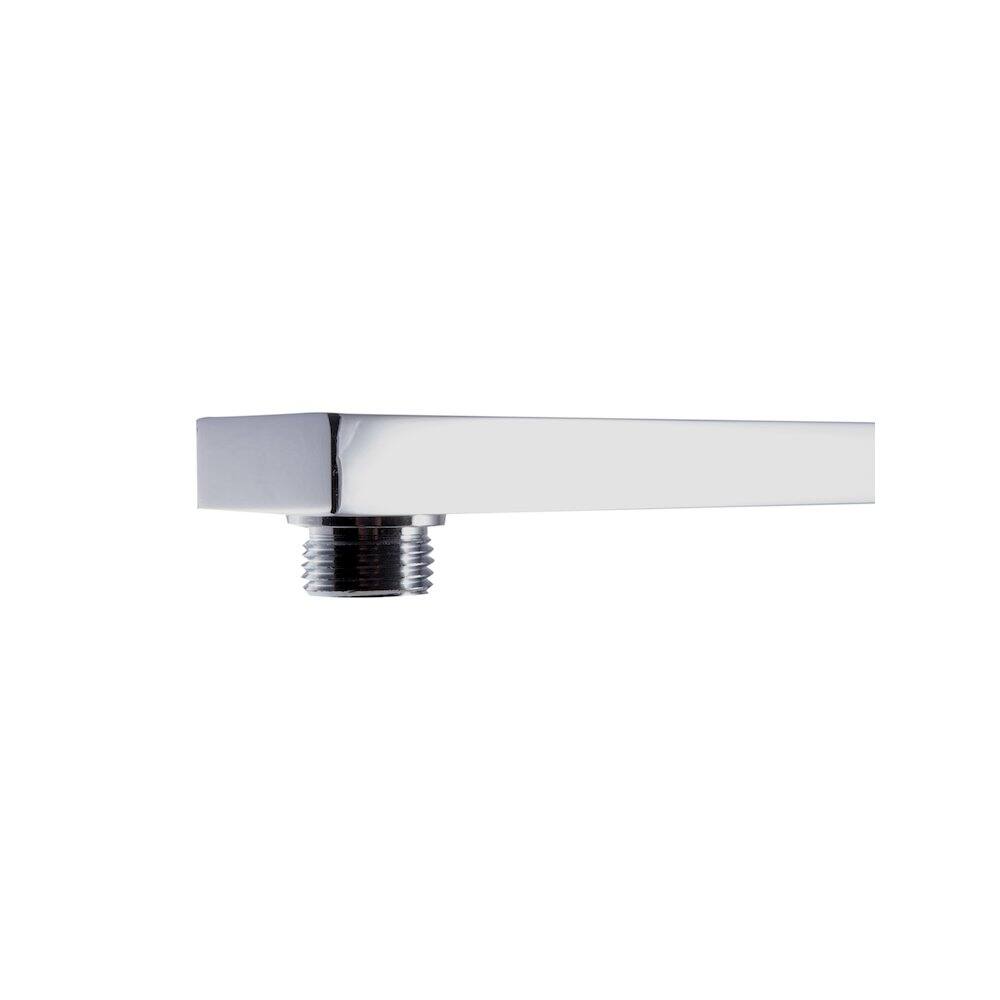 Left. Alfi - Polished Chrome 12" Square Raised Wall Mounted Shower Arm - Polished Chrome.