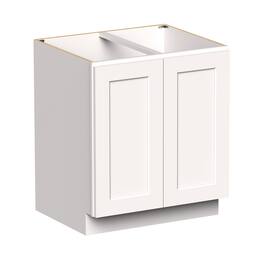 Boyel Living - 30-in W x 34.5-in H x 24-in D Shaker RTA Kitchen Full Height Door Base Cabinet with Soft-Close - White Shaker