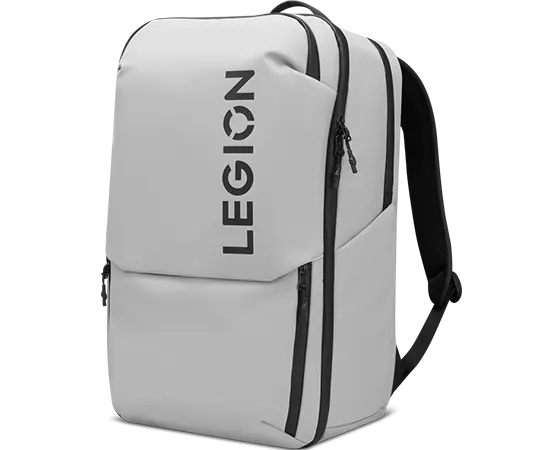 Front. Lenovo - Lenovo Legion 17" Gaming Backpack GB800 (Light Gray) - Grey.