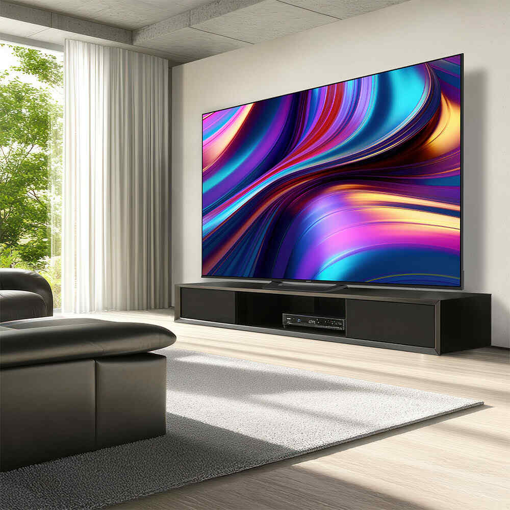 Alt View 3. Element Electronics - 100″ Mini-LED QLED 4K UHD HDR 144Hz Smart Google TV - Black.