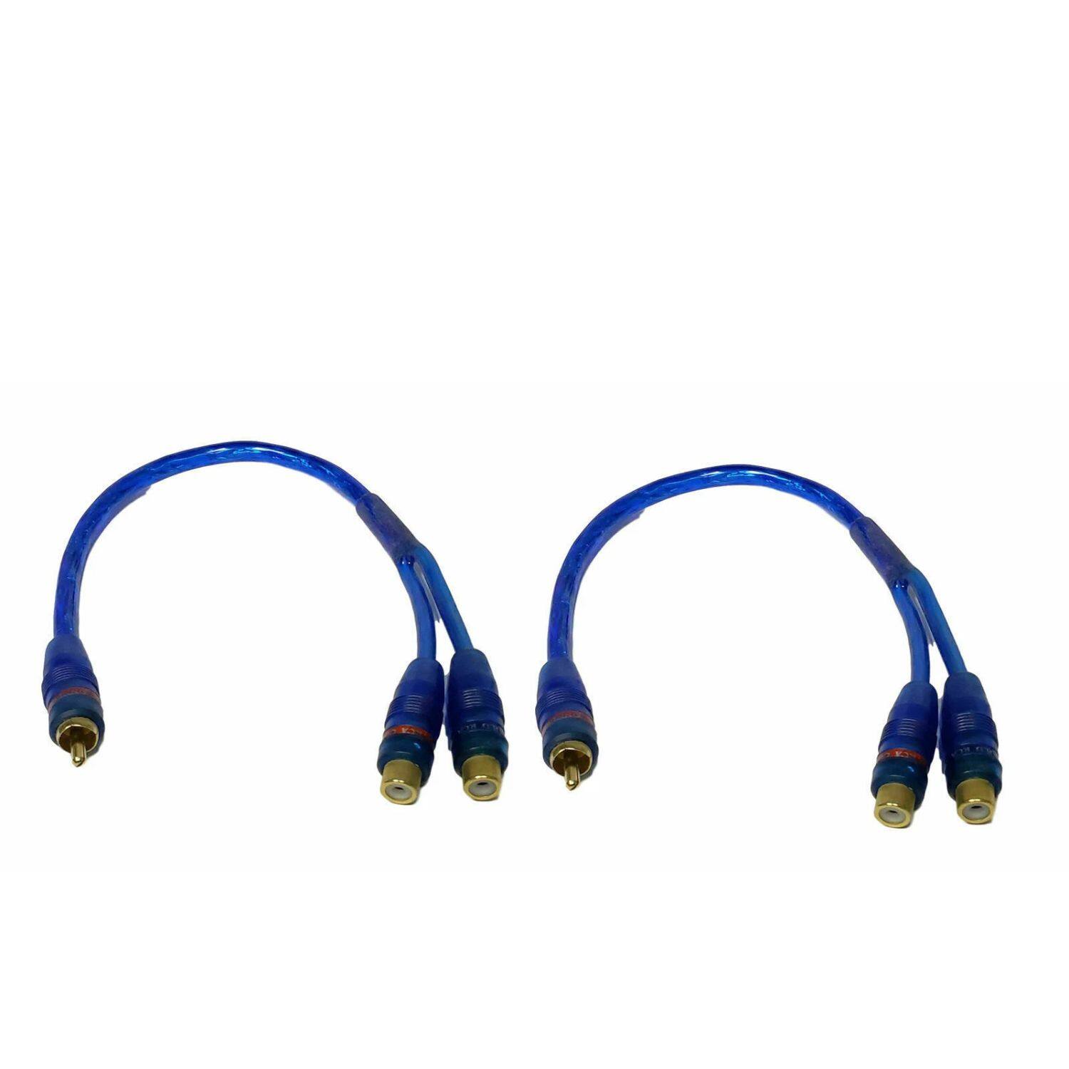 Left. Home Collection - 2x 12" RCA Audio Jack Cable Y Splitter Adapter – 1 Male to 2 Female Stereo Plug for Audio Systems.
