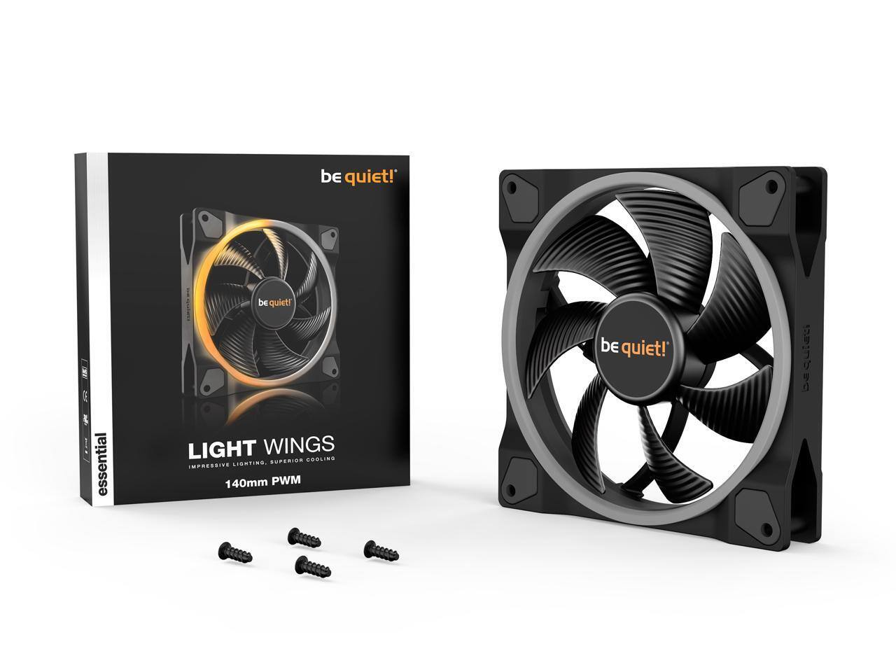 be quiet! essential  
LIGHT WINGS  
SUPERIOR COOLING  
IMPRESSIVE LIGHTING  
140mm PWM  
be quiet!
