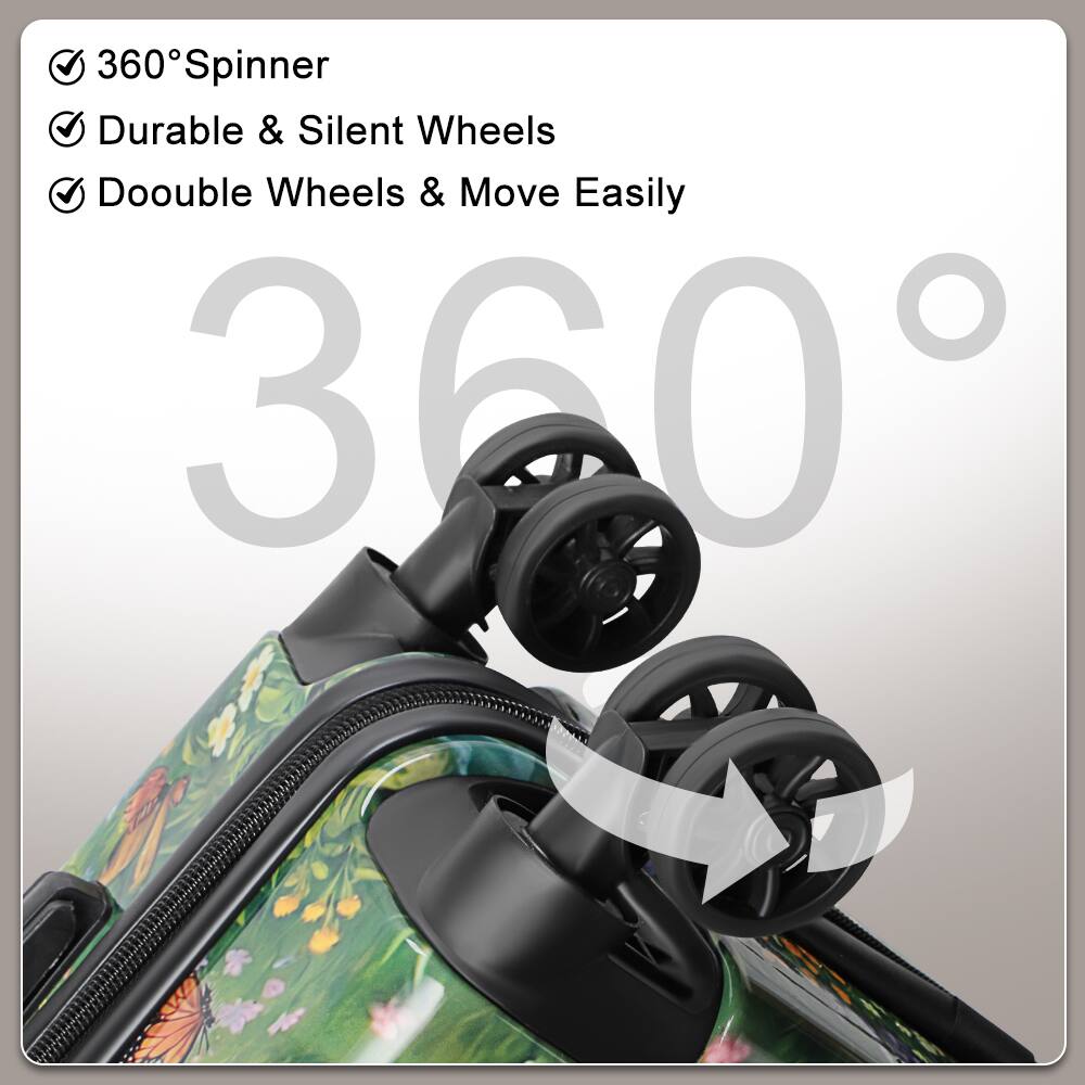 360° Spinner  
Durable & Silent Wheels  
Double Wheels & Move Easily
