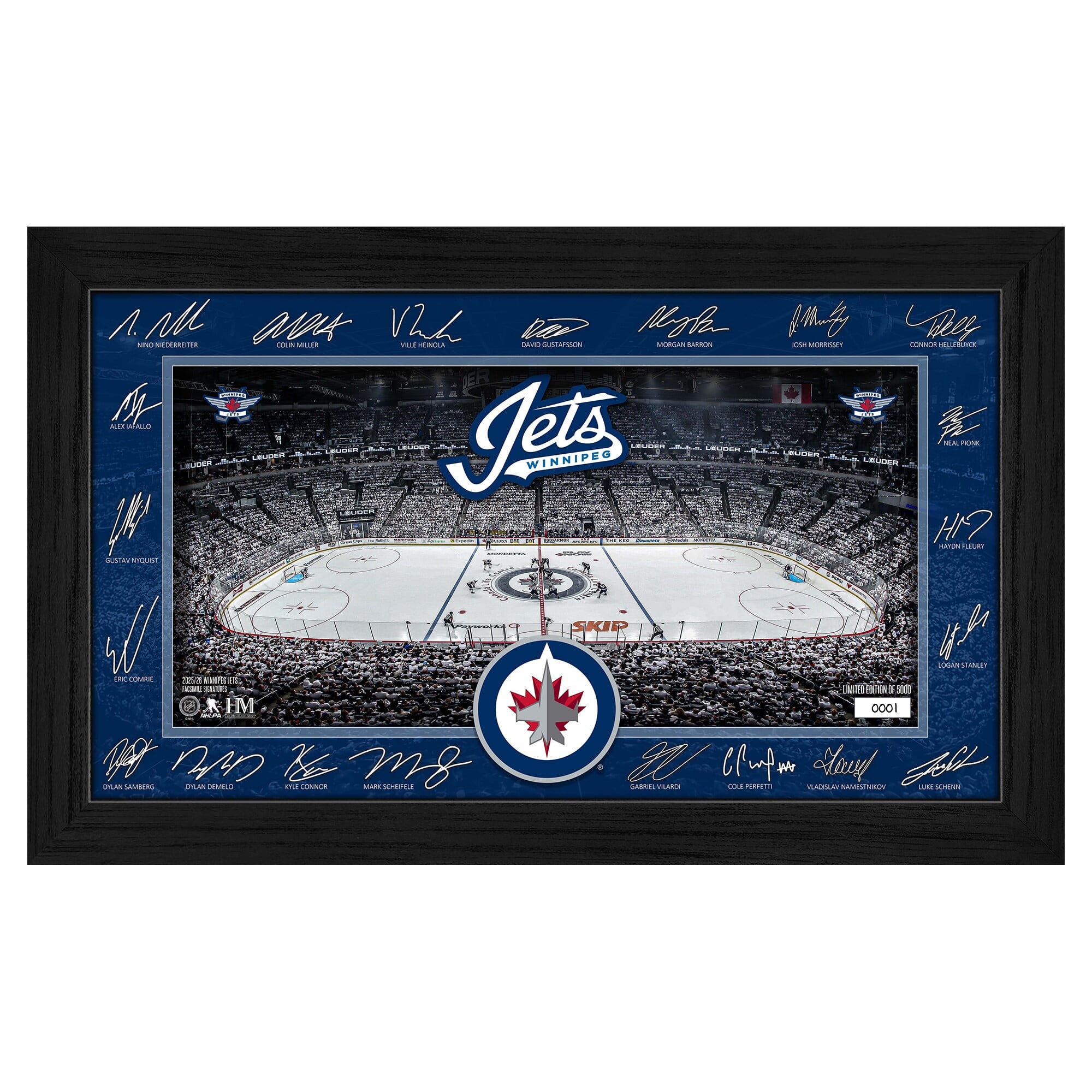 Highland Mint - Winnipeg Jets Limited Edition 2025 Facsimile Signature Rink Framed Photograph - Multicolor price history on PriceWatchPro