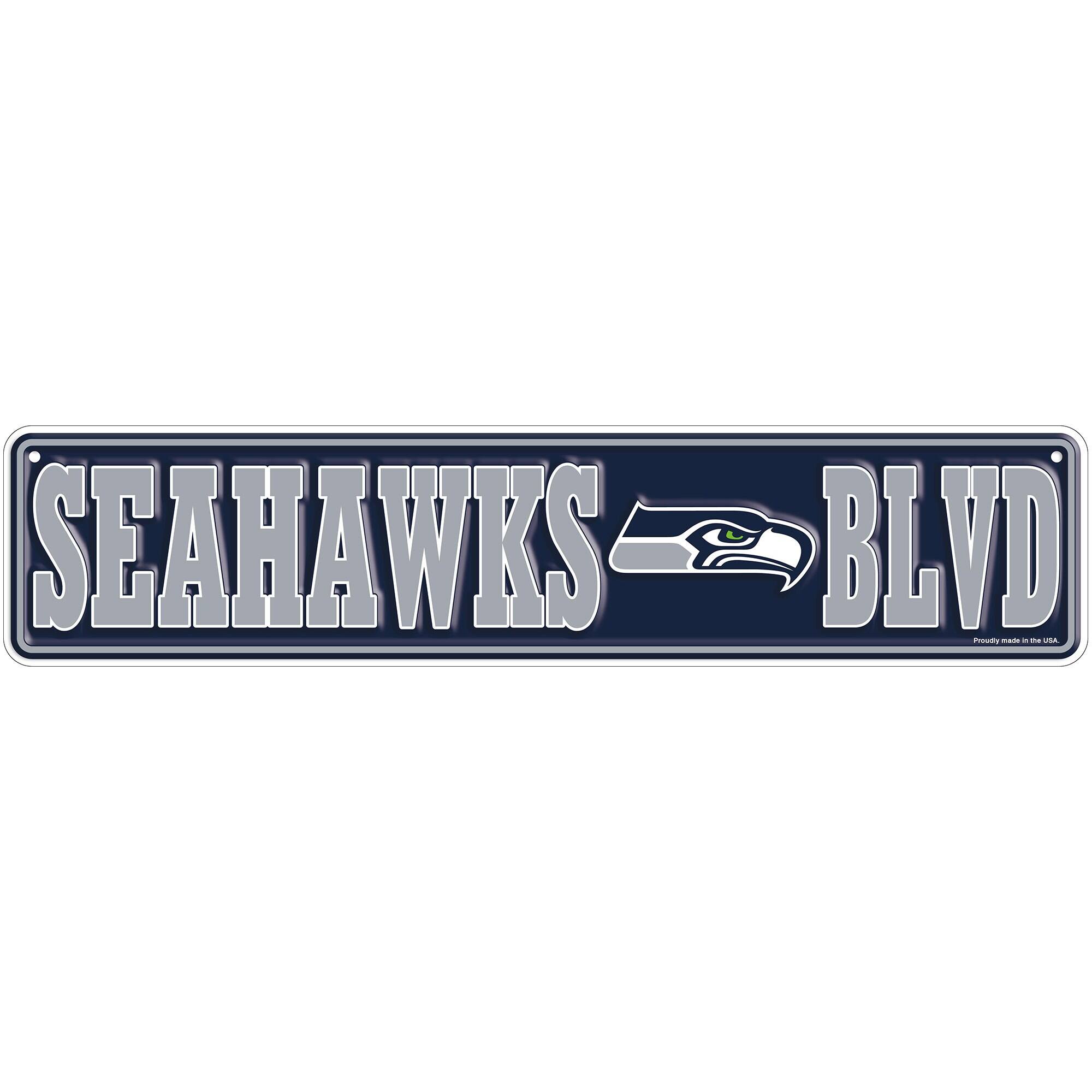 Seattle Seahawks 4" x 18" Team Boulevard Metal Sign