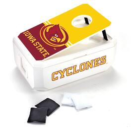 Indigo Falls - Iowa State Cyclones 40-Can Cornhole Cooler - White