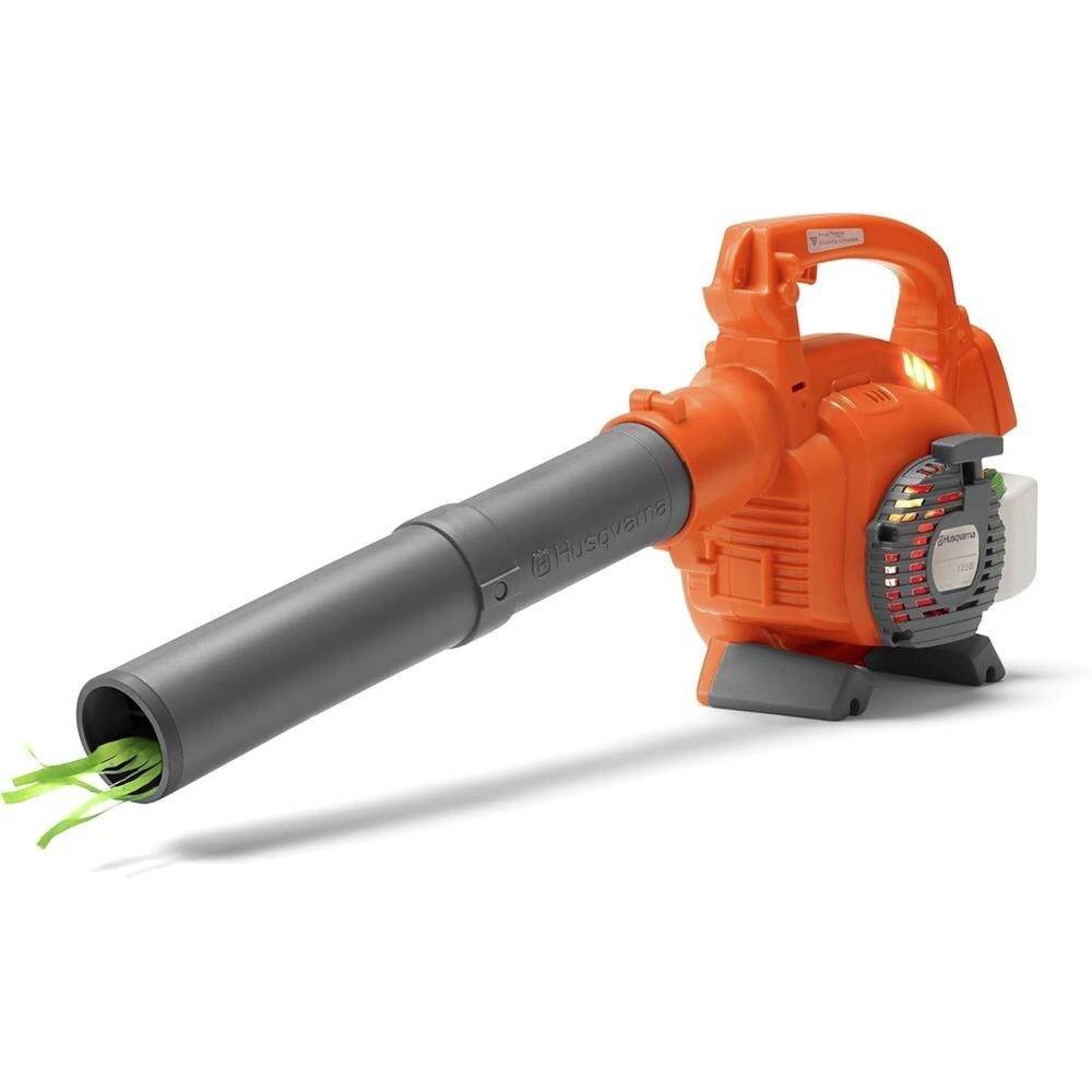 Front. Husqvarna - 125B Plastic Toy Leaf Blower with Light-Up Engine for Ages 3 and Up - Orange/Gray.
