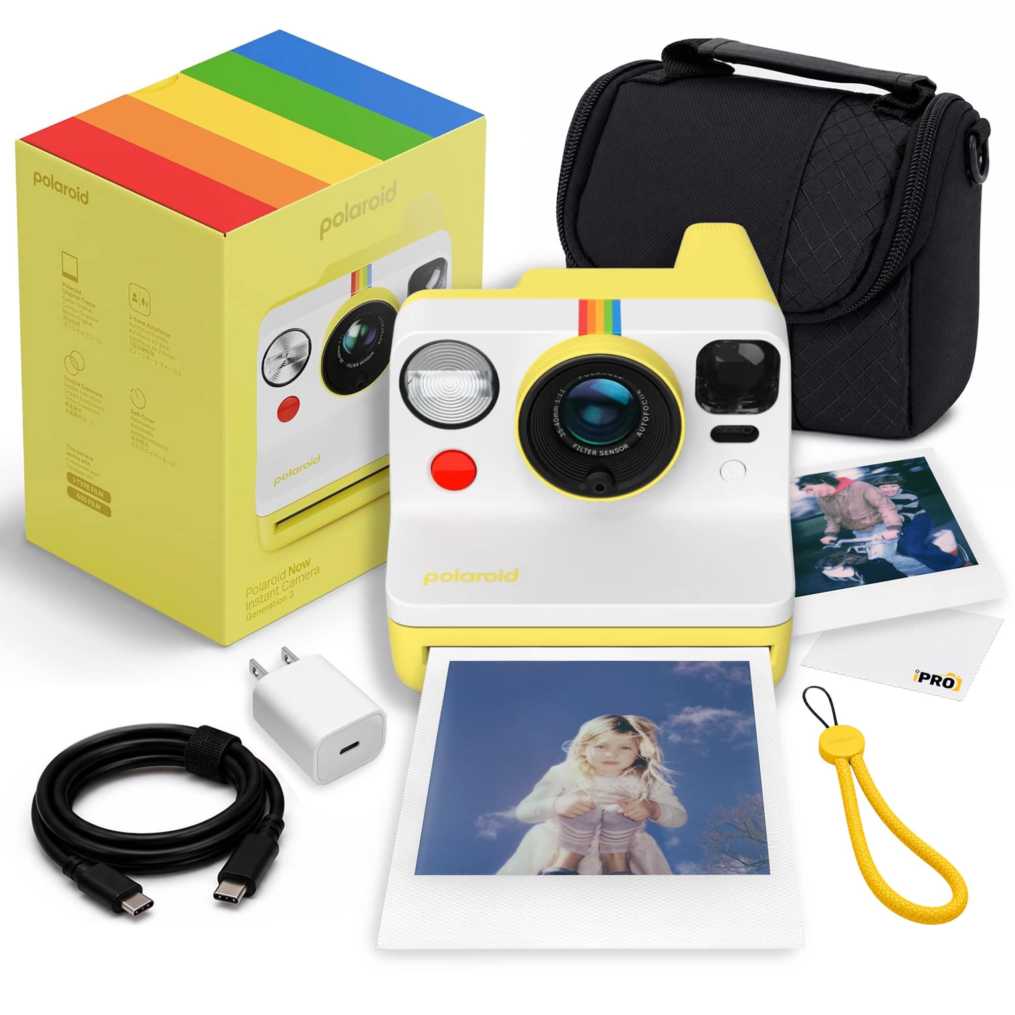 Polaroid - Now Generation3 i-Type Instant Camera ( Yelllow) + More - Yellow