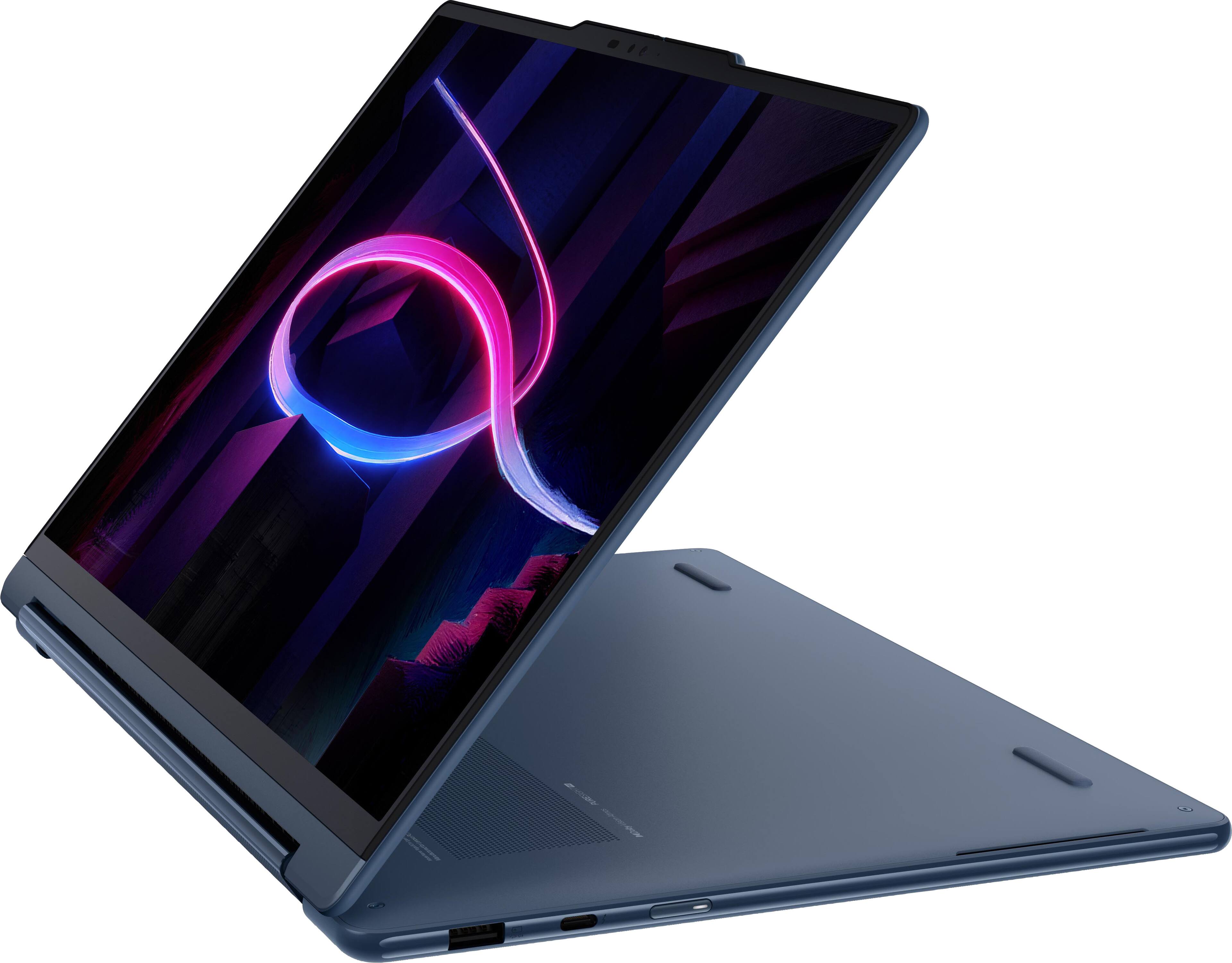 Alt View 18. Lenovo - Yoga 9i 2-in-1 Aura Edition 14" 3K OLED Touchscreen Laptop - Core Ultra 7 Processor 355 2026- 32GB Memory- 1TB Storage - Cosmic Blue.