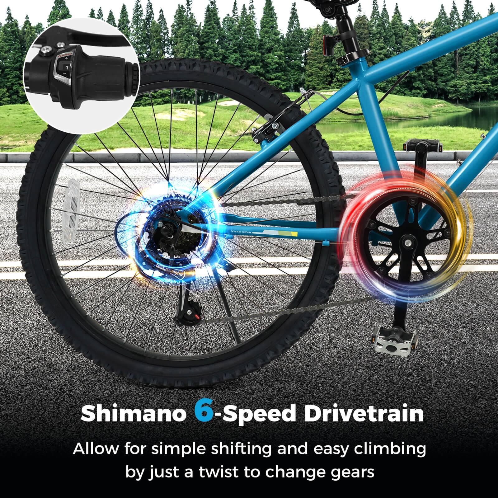 Shimano 6-Speed Drivetrain

Allow for simple shifting and easy climbing by just a twist to change gears