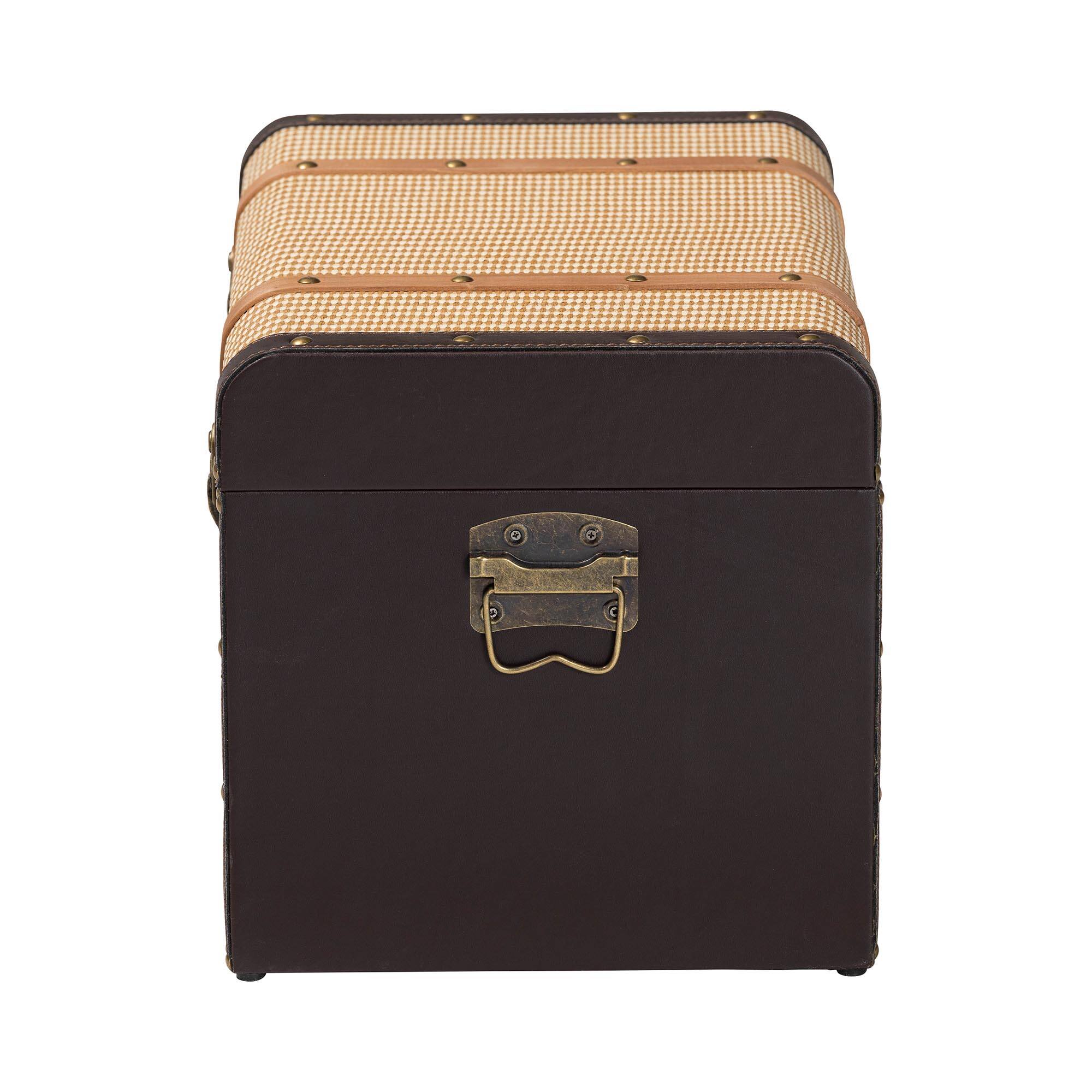 Back. Baxton Studio - Manton Storage Trunk - Decorative Storage Chest with Hinged Top and Woven Exterior for Living Room or Bedroom - Light Brown.