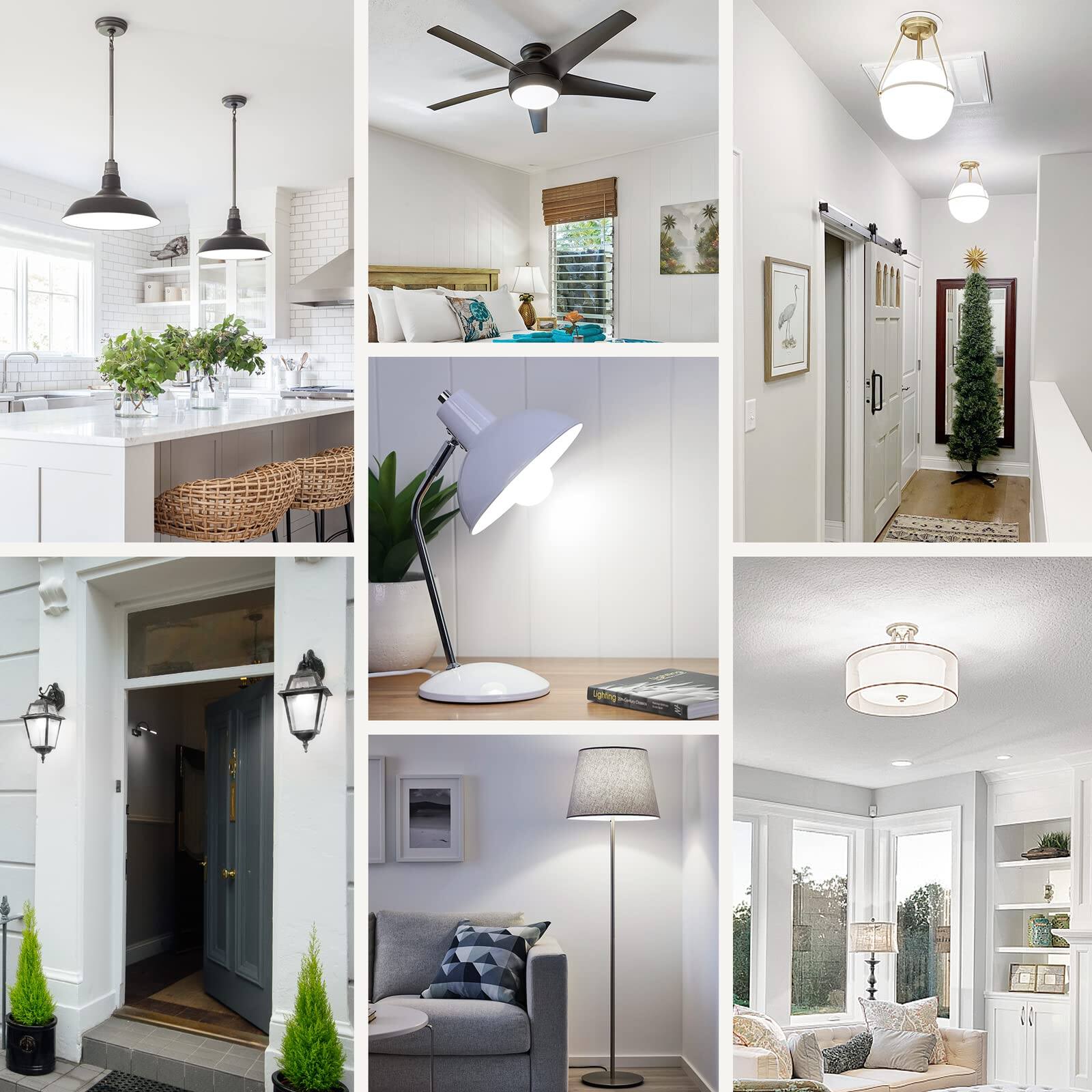 Alt View 5. GlowWise - 4-Pack A19 LED Bulbs, 100W Equivalent, 1500LM Bright Light, 13W, 5000K Daylight, Non-Dimmable, E26 Base. - White.