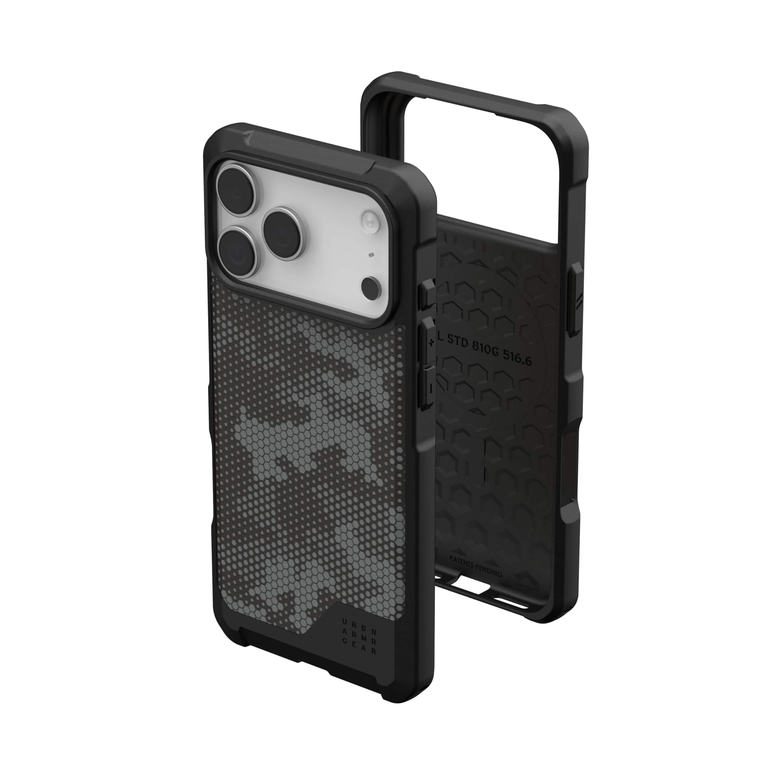 UAG - iPhone 17 Pro Max Case with MagSafe, Vegan Leather with Micro Hex Camo, Sleek Rugged Protective Cover, Metropolis LT - Micro Hex Camo Graphite