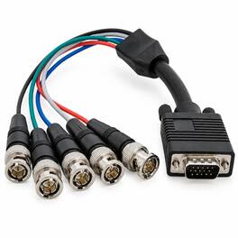 Sanoxy - 1ft VGA HD15 Male to 5 BNC RGBHV Male Monitor Cable - Black