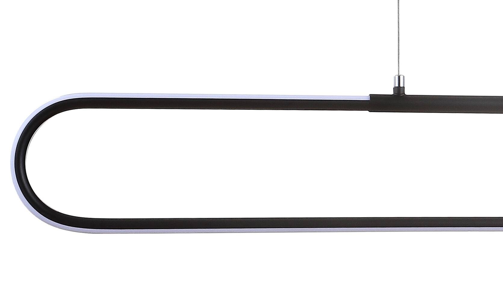 Alt View 4. Jonathan Y - Ned 39" Dimmable Adjustable Integrated LED Metal Linear Pendant, Black - Black.