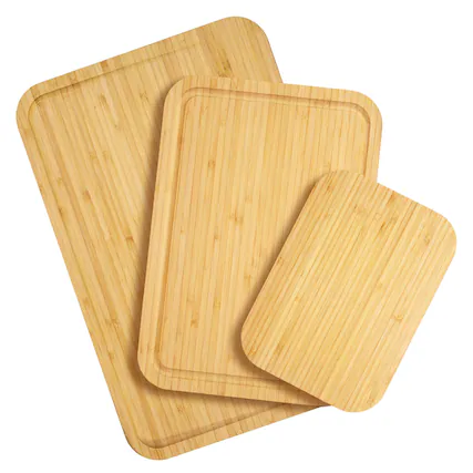 Front. Totally Bamboo - 3-Piece Cutting Board Set with Juice Grooves.