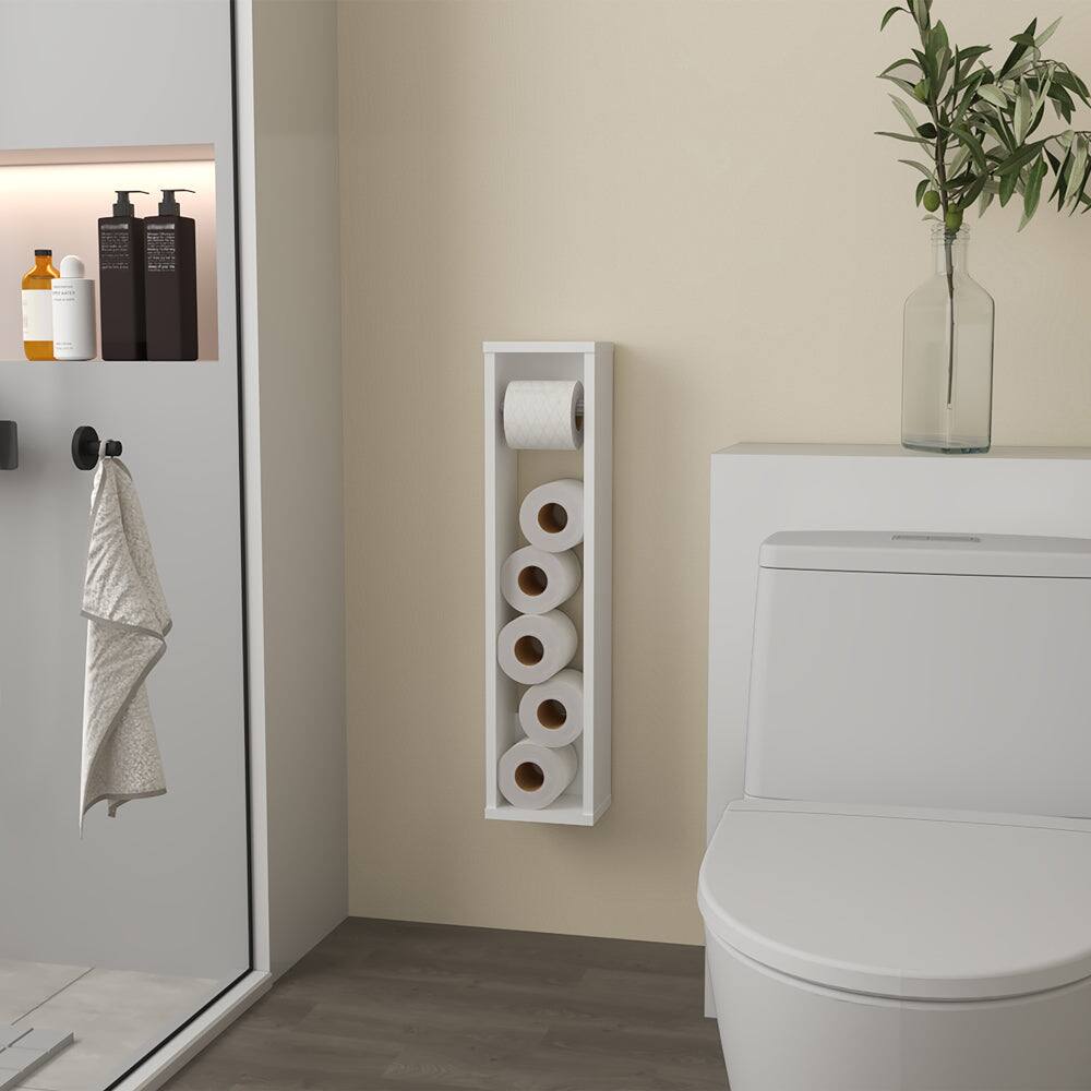 Angle. Treevol Furniture - Toliet Paper Holder Magna, Bathroom, White - White.