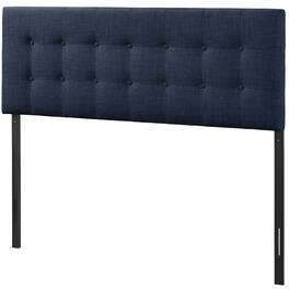 Hivvago - Full size Navy Fabric Modern Upholstered Headboard - Blue