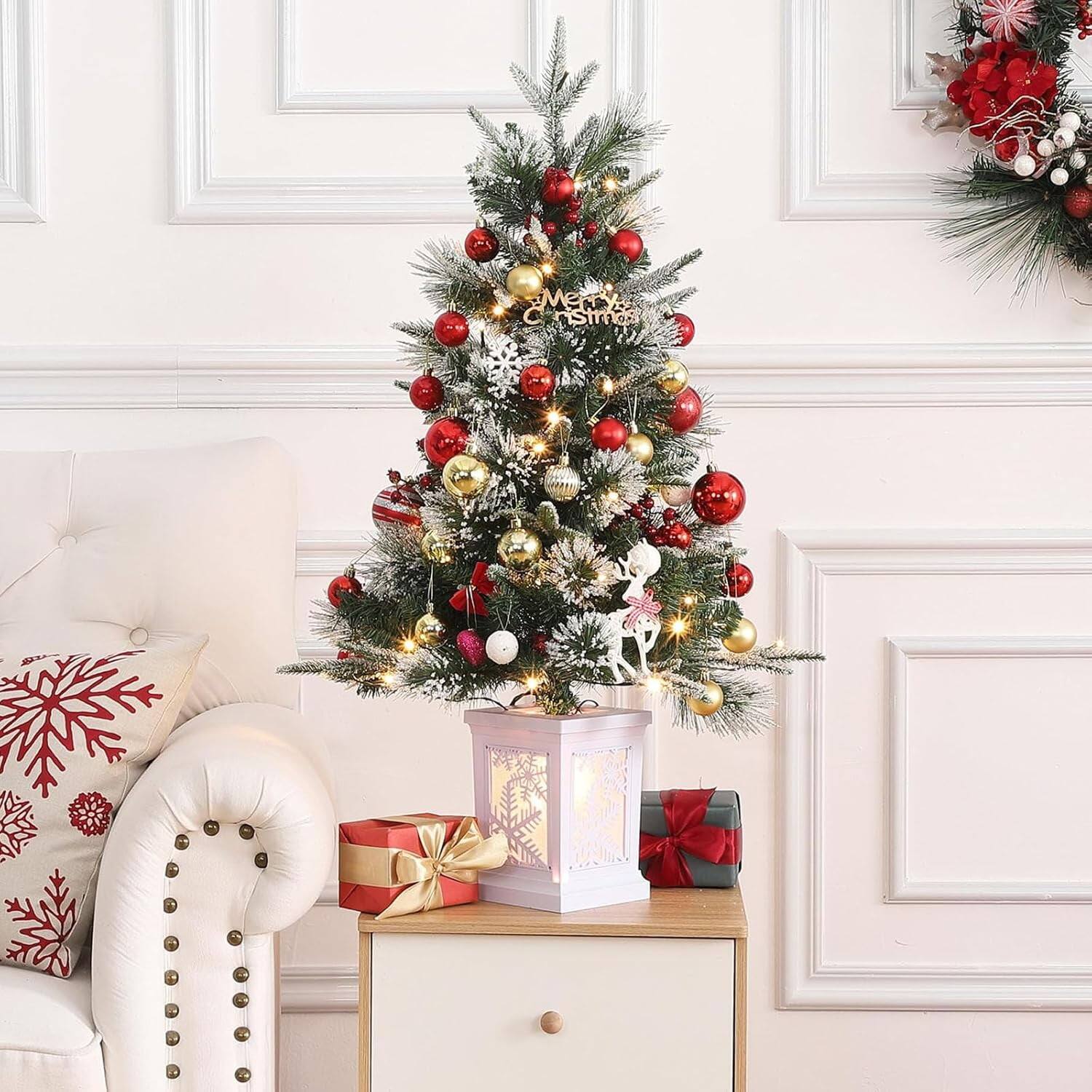 Alt View 1. GARVEE - 3ft Pre-Lit Christmas Tree, Mini Xmas Tree with 78 LED Lights, Indoor & Outdoor Party Decor for Holiday Events - Green 2pcs.