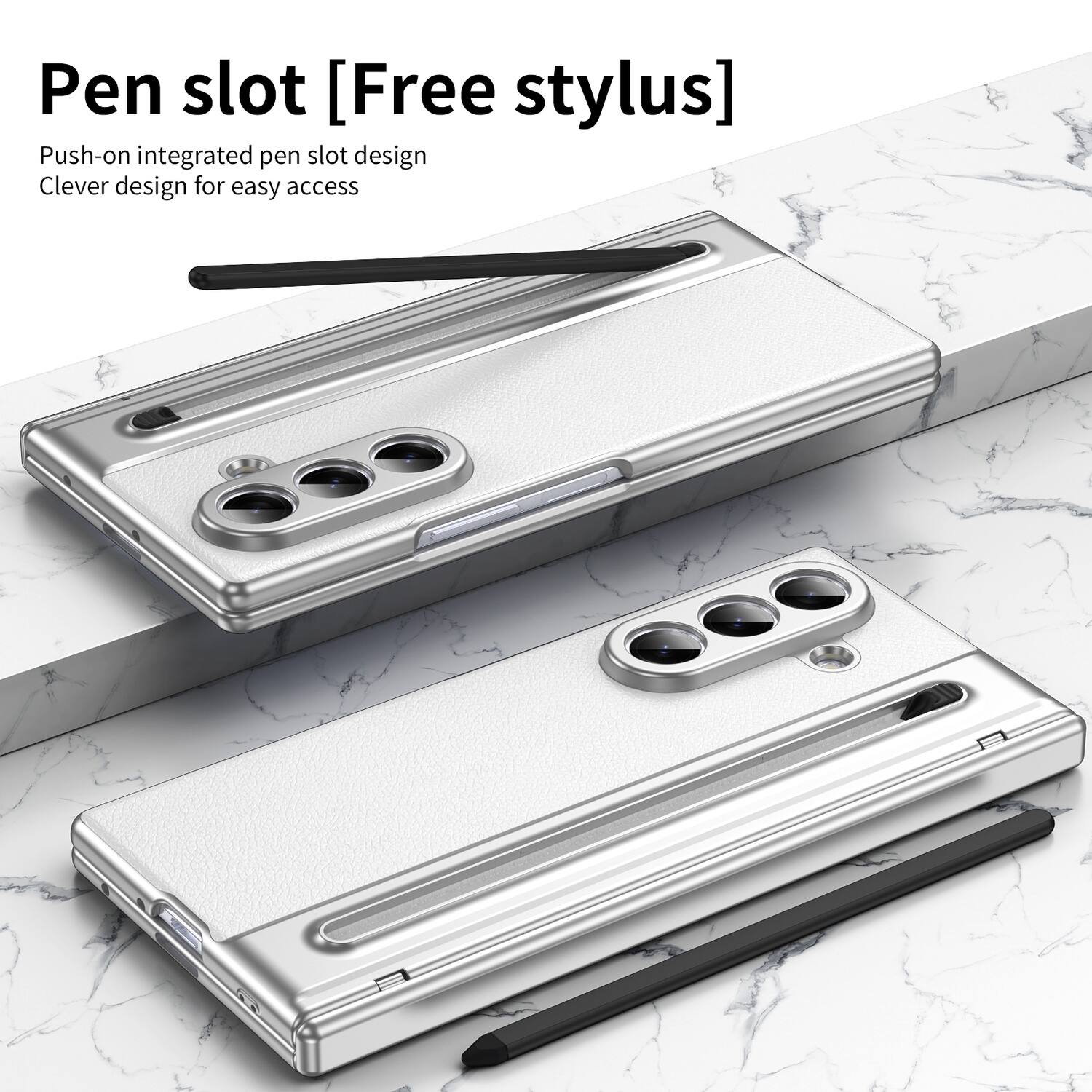 Pen slot [Free stylus]  
Push-on integrated pen slot design  
Clever design for easy access