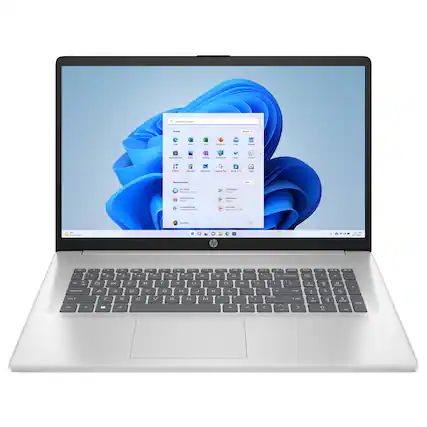 Front. HP - 17.3" Full HD Laptop - Intel Core i3 - 8GB Memory - 256GB SSD - Natural Silver.