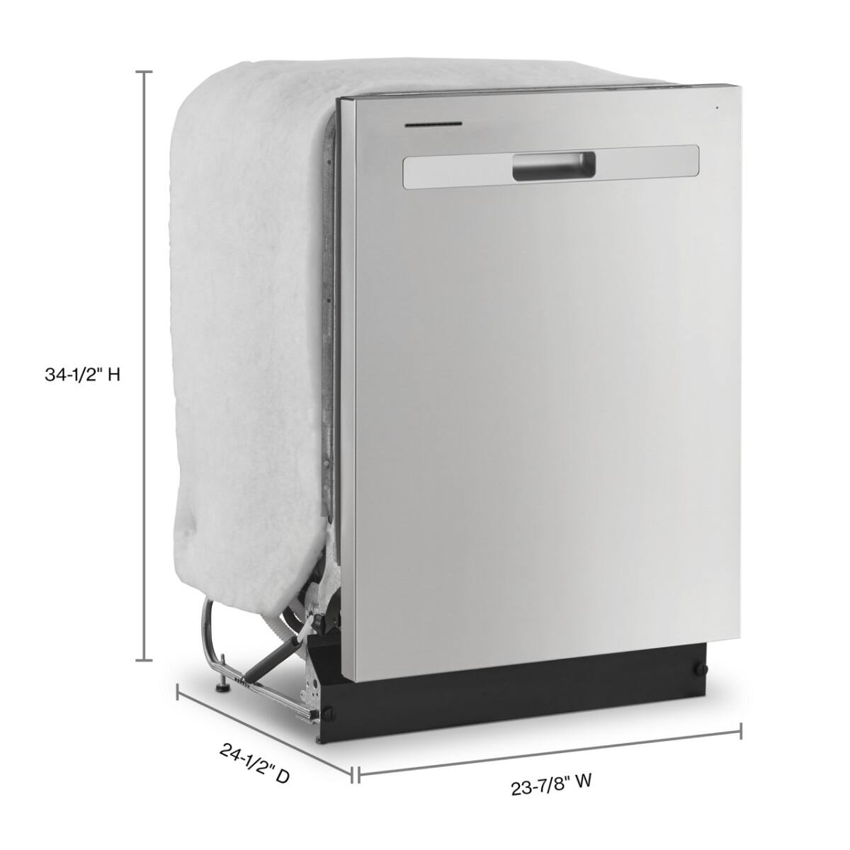 34-1/2" H  
24-1/2" D  
23-7/8" W