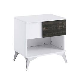 Manhattan Lane - Two Tone End Table with Open Shelf, White and Brown - White, Brown