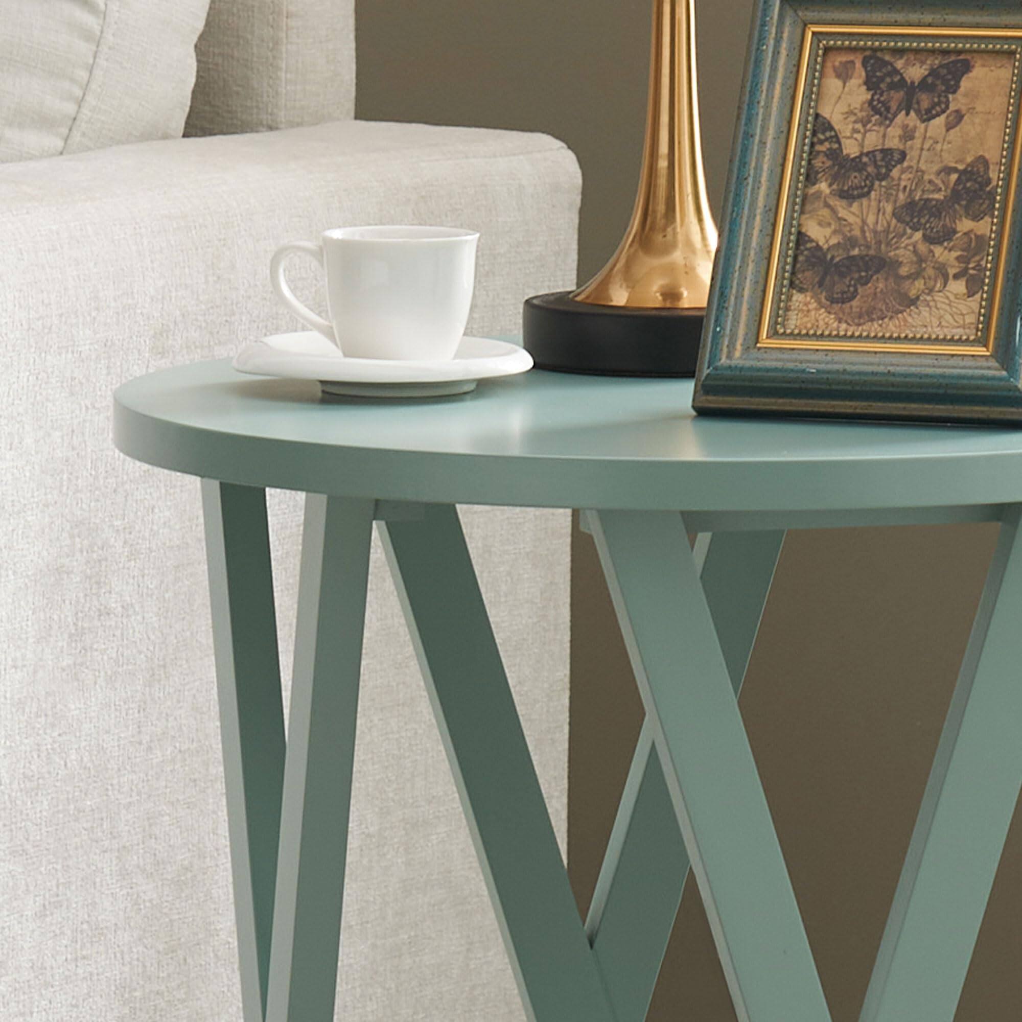 Alt View 1. Kings Brand Furniture - Kings Brand Furniture Emma Side End Table - Modern Round Farmhouse Accent Table - White.