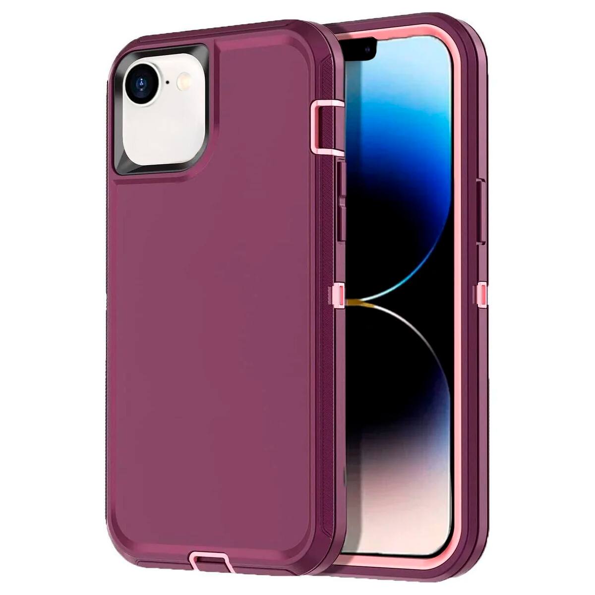 Front. Entronix - Entronix Heavy Duty iPhone 16E Case - Triple-Layer Protection for Ultimate Defense - Purple.