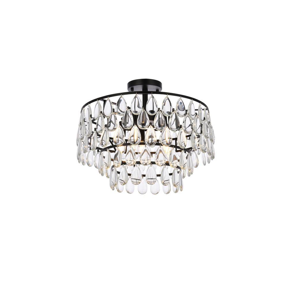 Alt View 4. Elegant Lighting - Mila 18 inch flush mount in black - Black.