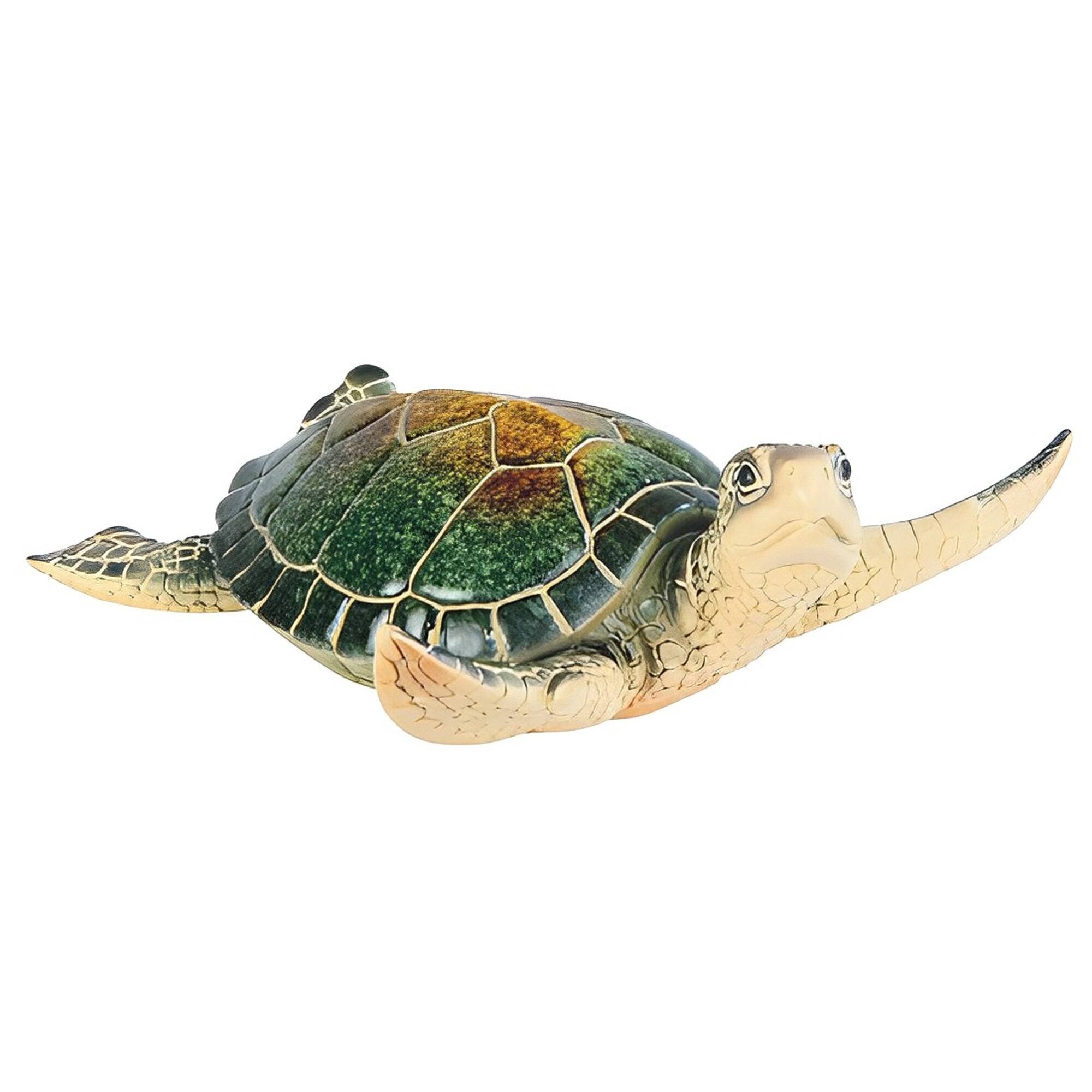 Front. FC Design - FC Design 6"W Sea Turtle Swimming Figurine Statue Office Desk Tabletop Home Decor Gift - Multi-Color.