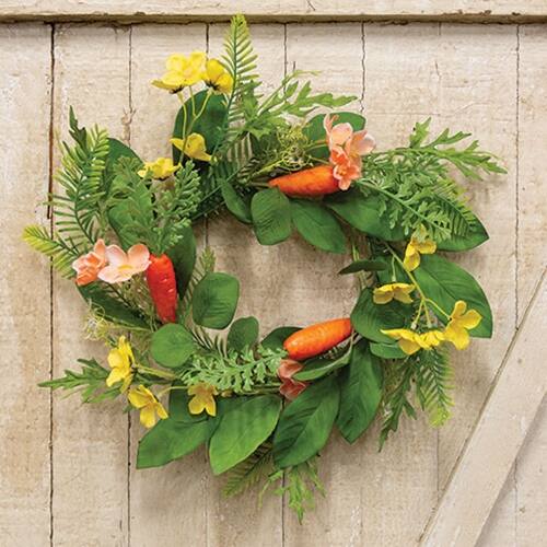 Angle. BreeBe - Spring Carrot Garden Wreath 15" - Multi.