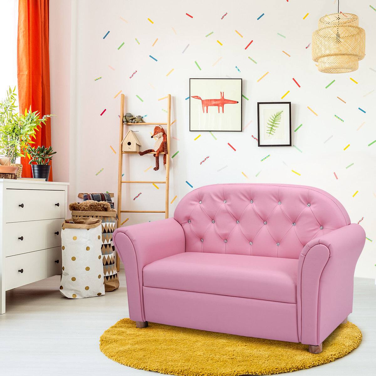 Alt View 4. Costway - Costway Kids Sofa Princess Armrest Chair Lounge Couch Children Toddler Gift - Pink.