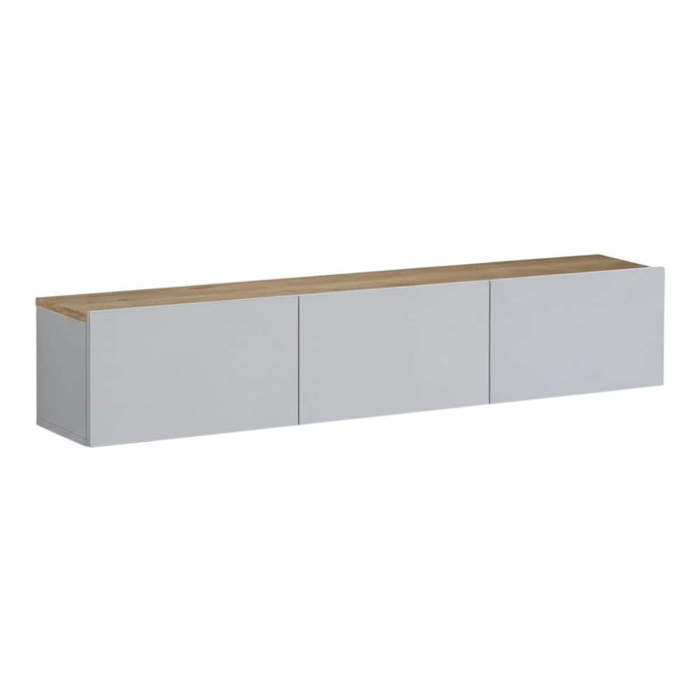 FurniFact - Wall-Mounted TV Stand for Up to 75 Inch Displays in White and Sapphire Oak** - Brown price history on PriceWatchPro