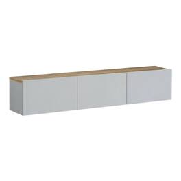 FurniFact - Wall-Mounted TV Stand for Up to 75 Inch Displays in White and Sapphire Oak** - Brown