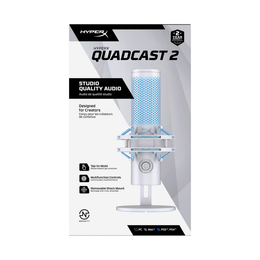 【新品未開封品】HyperX Quadcast 2 HyperX QuadCast 2 Wired Multi Pattern USB Electret Condenser