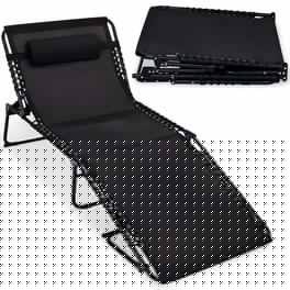 Best Choice Products - Extra Wide Patio Chaise Lounge Chair, Portable Folding Recliner w/ 8 Positions - Black