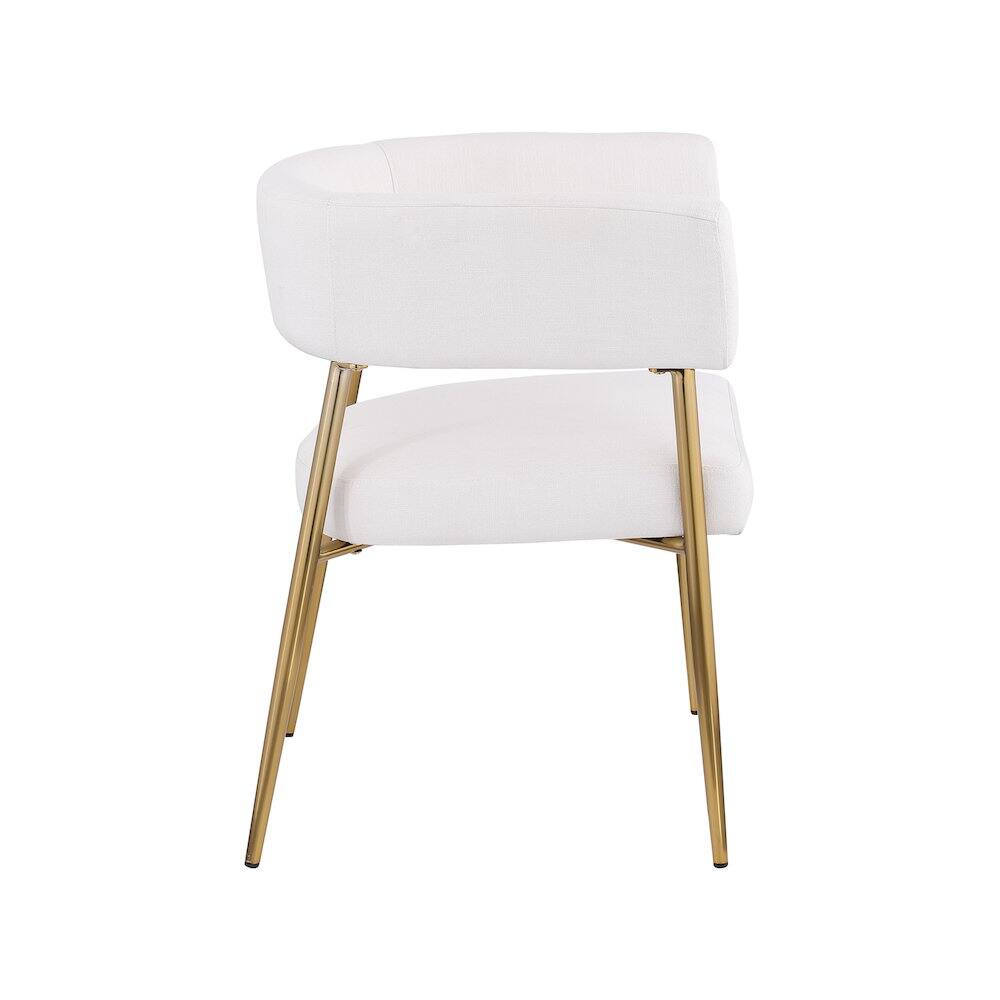 Alt View 3. Meridian Furniture - Creston Cream Durable Linen Textured Fabric Dining Chair - Beige.