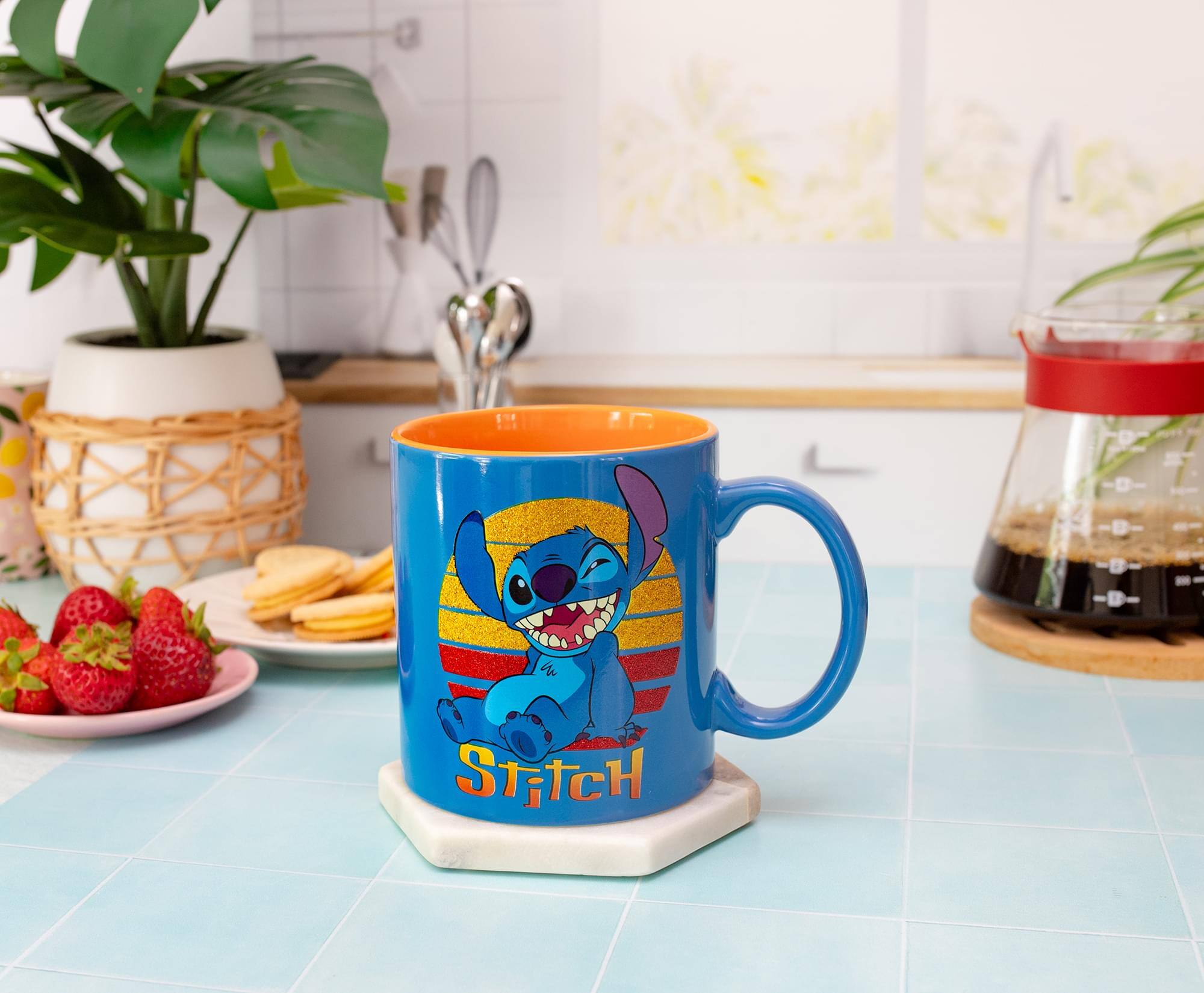 Alt View 10. Silver Buffalo - Disney Lilo & Stitch Sunset Ceramic Glitter Mug | Holds 20 Ounces - Blue.