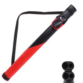 GSE Games & Sports Expert - 1x1 Deluxe Hard Billiard Pool Cue Stick Carrying Case, Billiard Cue Case - Black/Red