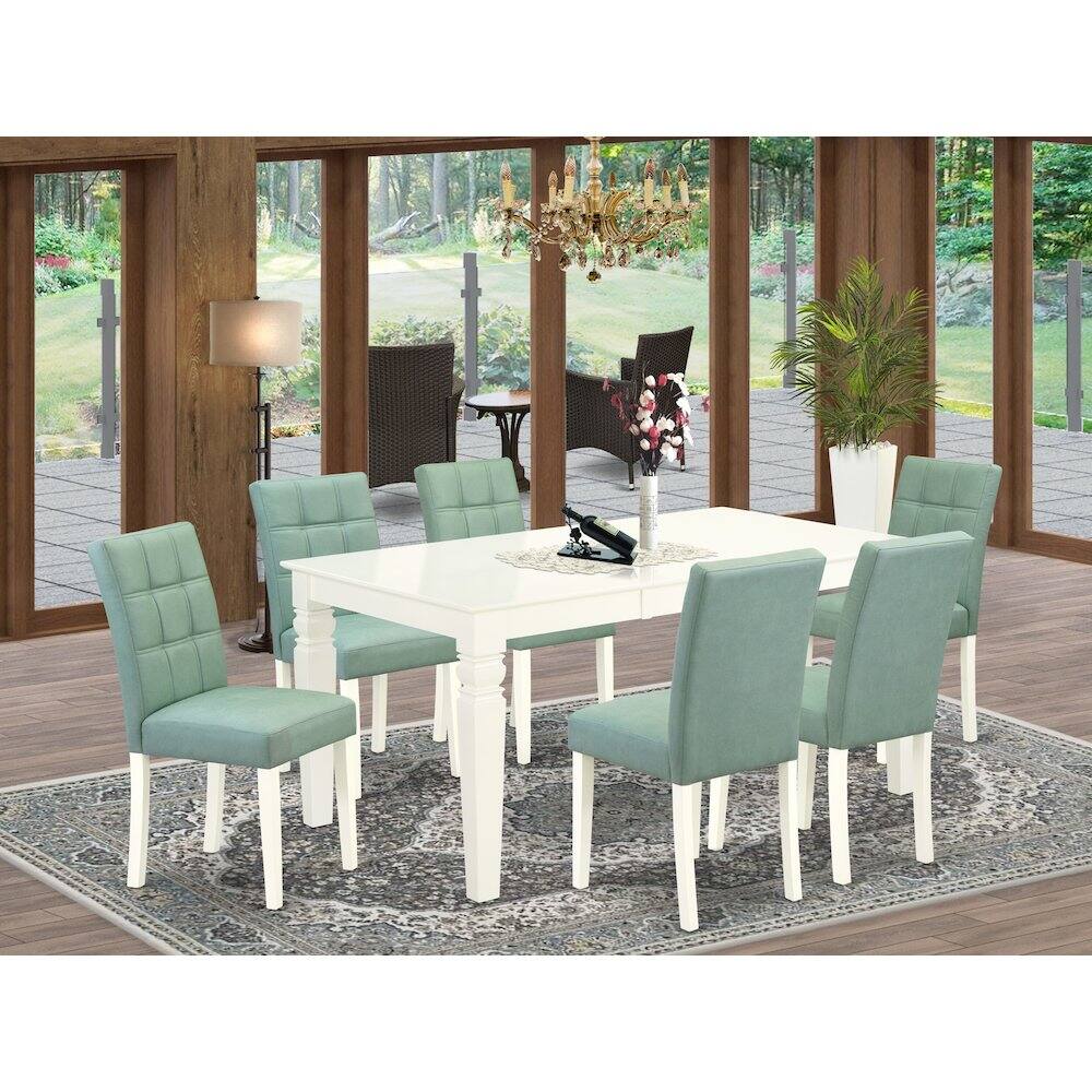 Alt View 9. East West Furniture - 7 Piece Modern Dining Set - White.