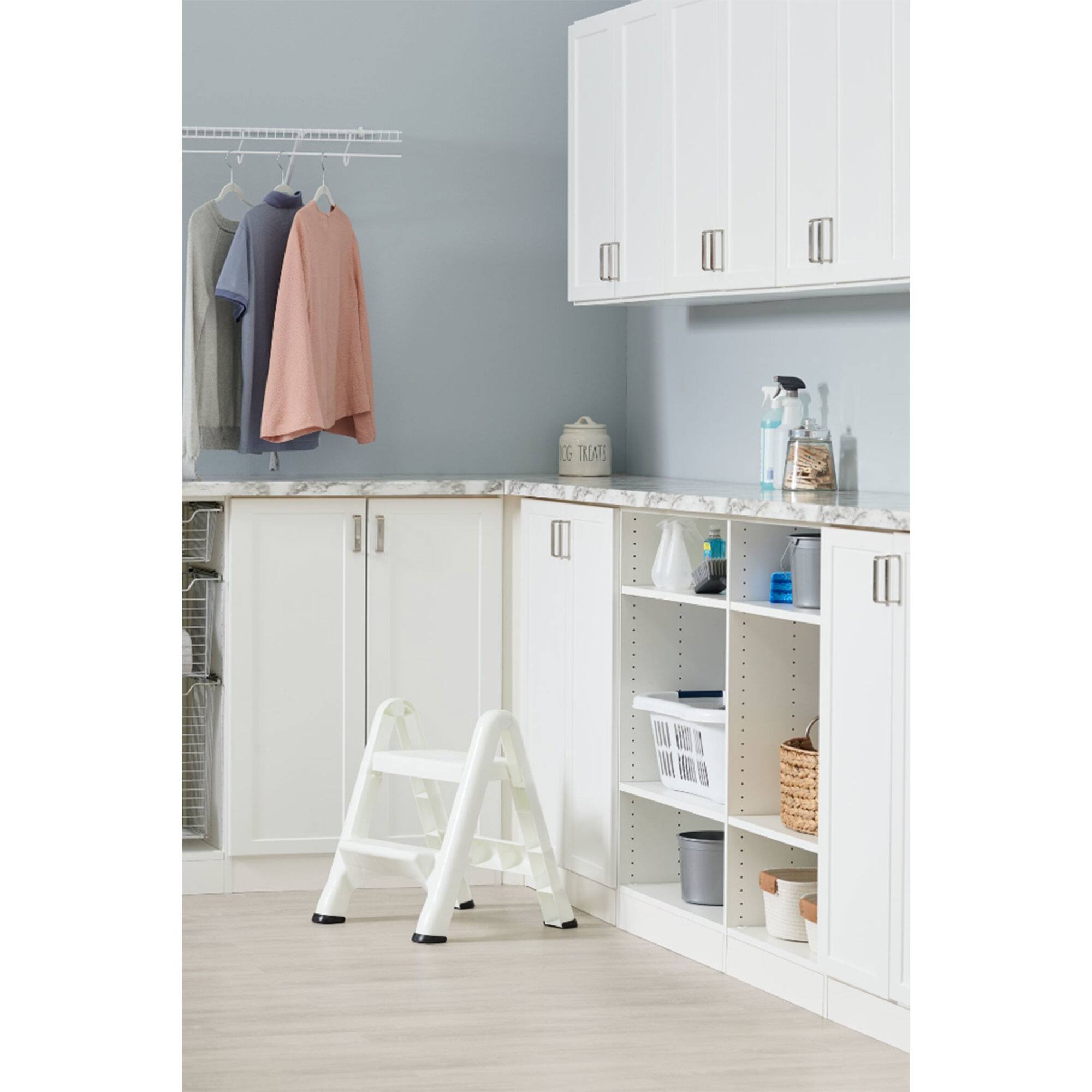 Alt View 4. RubberMaid - Rubbermaid EZ Two Step Durable Folding Plastic Ladder Step Stool, White - white.