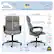 Left. Serta - Hannah Upholstered Executive Office Chair with Pillowed Headrest - Soft Plush - Gray.