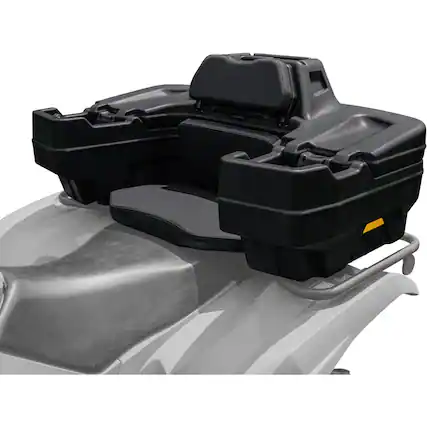 Front. Black Boar - Black Boar ATV Rear Storage Box & Lounger, Seat with Increased Durability, 66014 - Black.