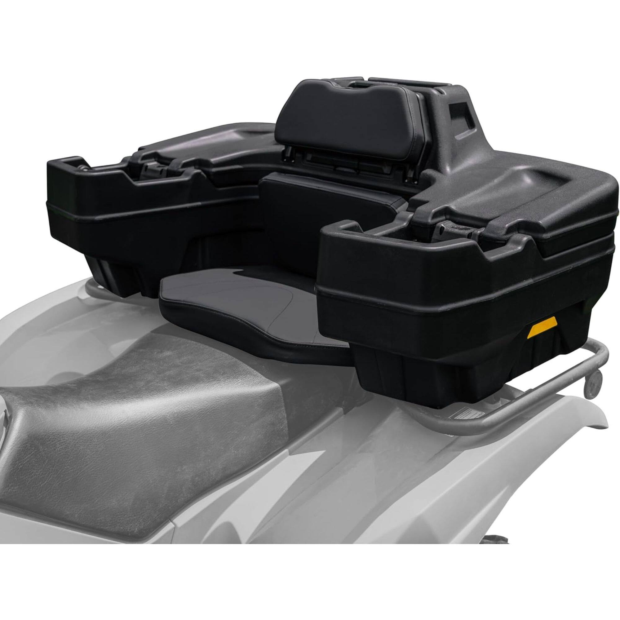 Front. Black Boar - Black Boar ATV Rear Storage Box & Lounger, Seat with Increased Durability, 66014 - Black.
