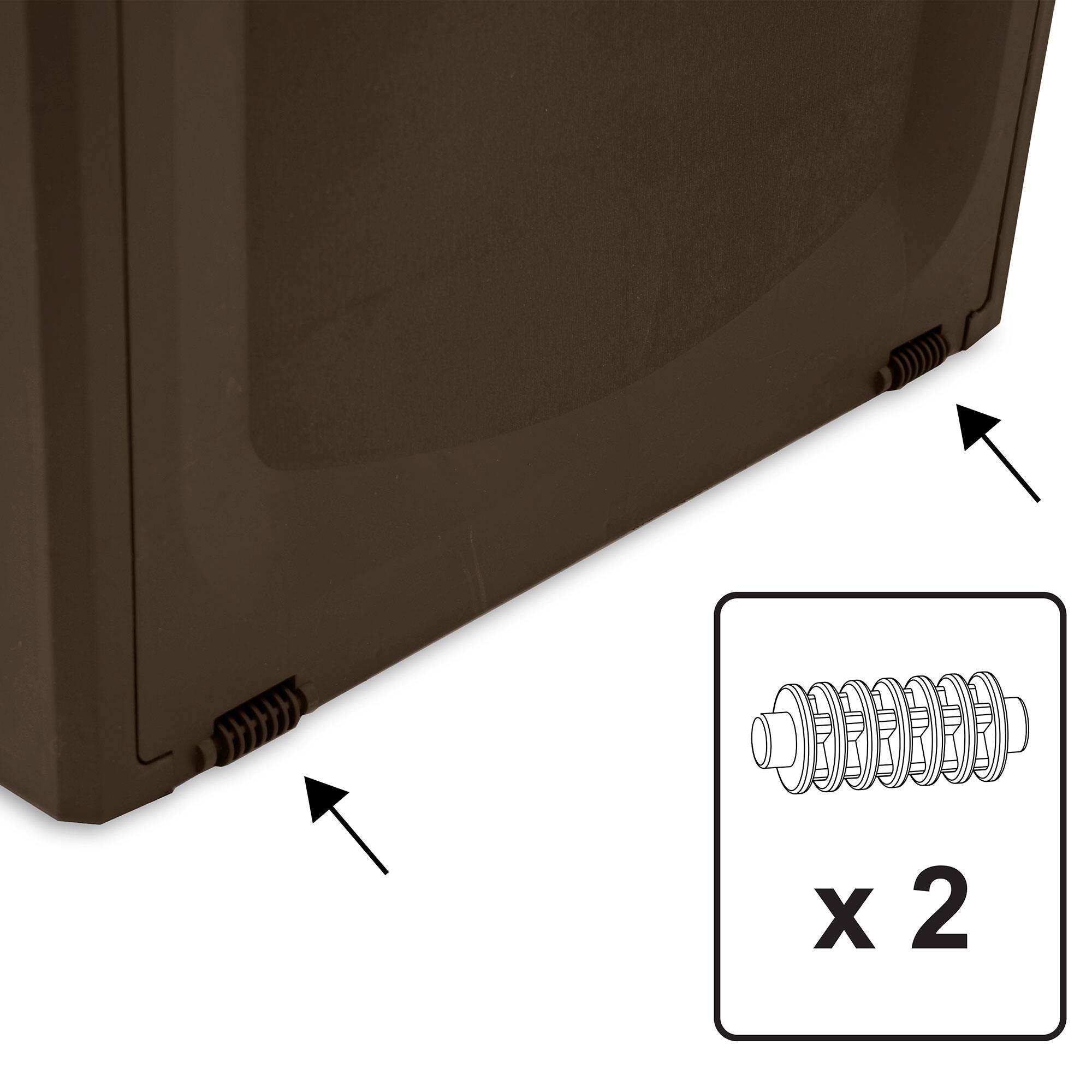 Alt View 3. Ram Quality Products - Ram Quality Products Plastic 90 Gal Outdoor Locking Storage Bin Deck Box, Brown - Brown.