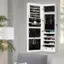 Alt View 11. Costway - Wall Mounted Mirrored Jewelry Cabinet Organizer w/LED Lights - White.