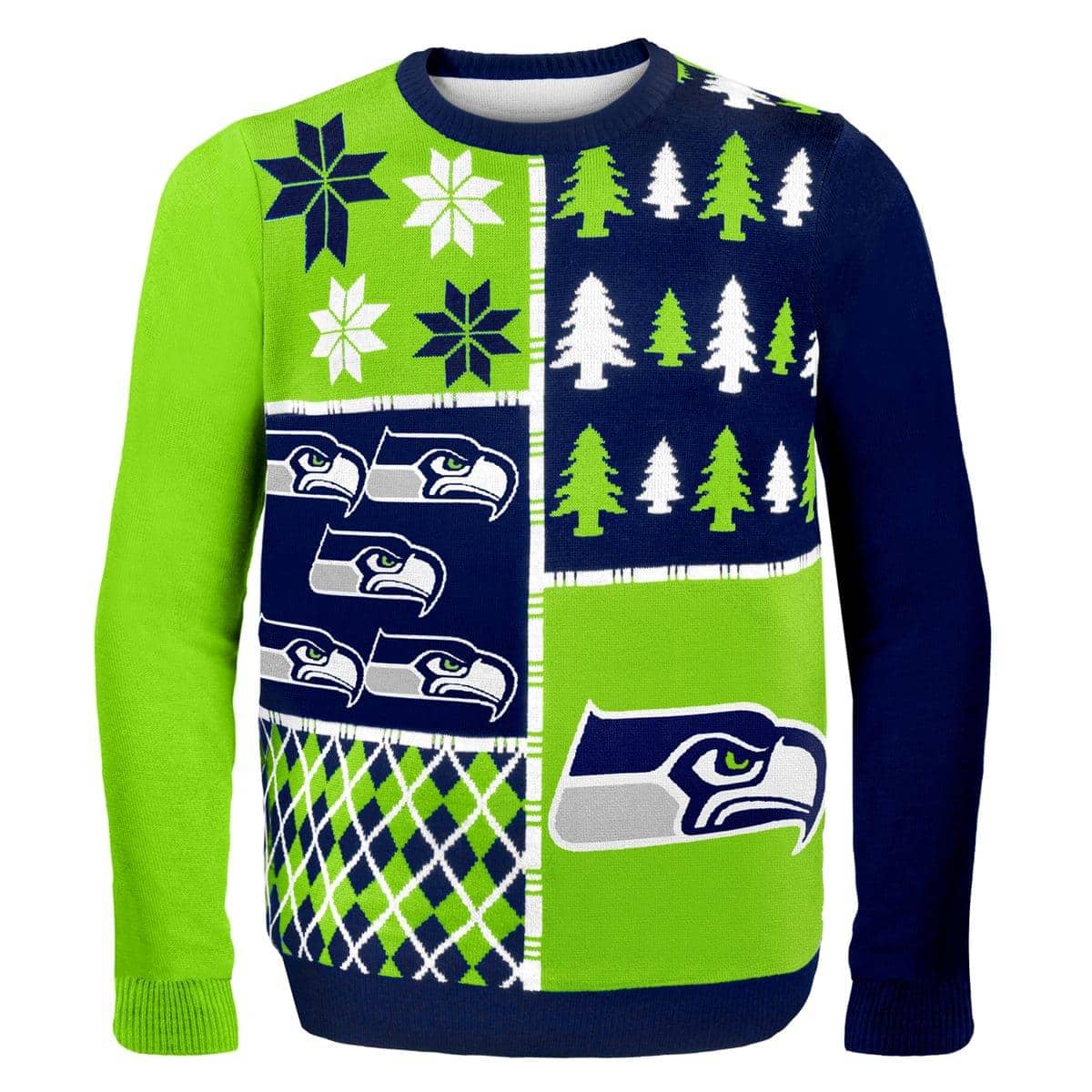 Forever Collectibles - Seattle Seahawks Busy Block NFL Ugly Sweater Large - Green price history on PriceWatchPro