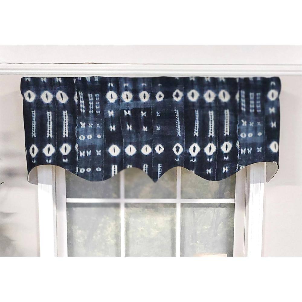 Angle. RLF Home - RLF Home Modern Design Classic Pulsar Regal Style Window Valance 50" x 17" Indigo - Indigo.