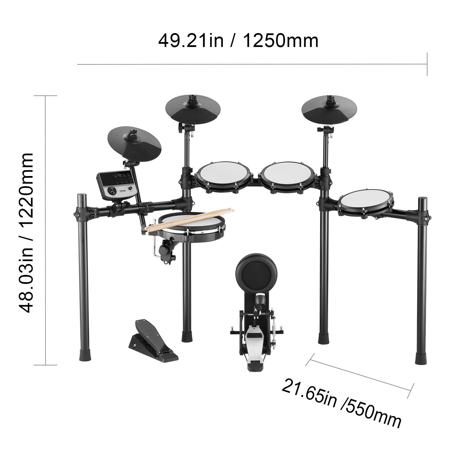 49.21in / 1250mm

48.03in / 1220mm

21.65in / 550mm